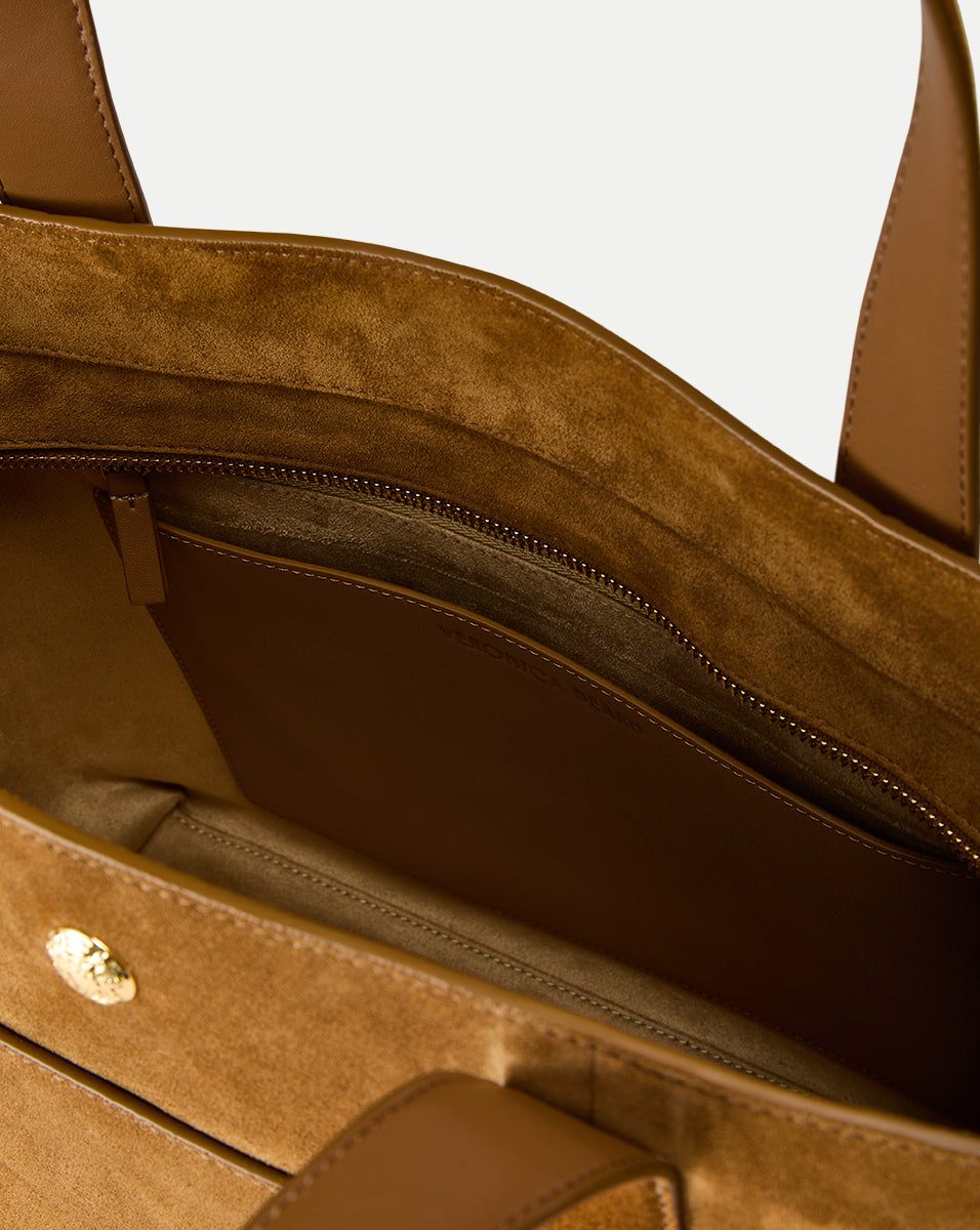 Veronica Beard Suede Grand Goody Bag - Stylish Leather Tote Handbag for Women, Perfect for Work, Travel & Everyday Use