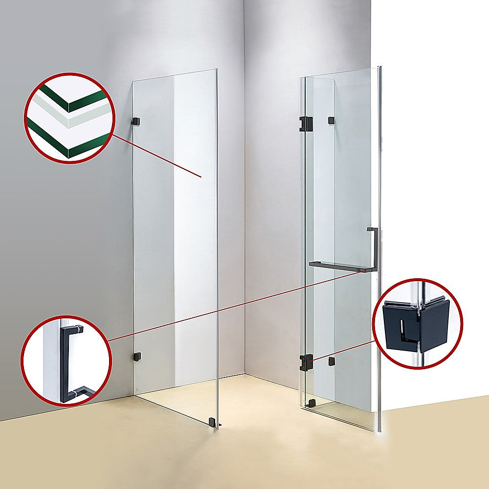 Frameless 10mm Glass Shower Screen 1000x1000mm - Modern Bathroom Enclosure for Walk-in Showers & Wet Rooms | Della Francesca