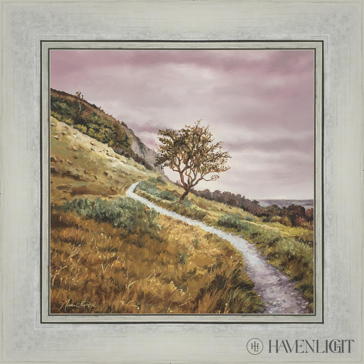 Mountain Top Wall Art - Inspirational Broken Path Landscape Painting for Home & Office Decor | Perfect for Living Room, Bedroom, or Workspace
