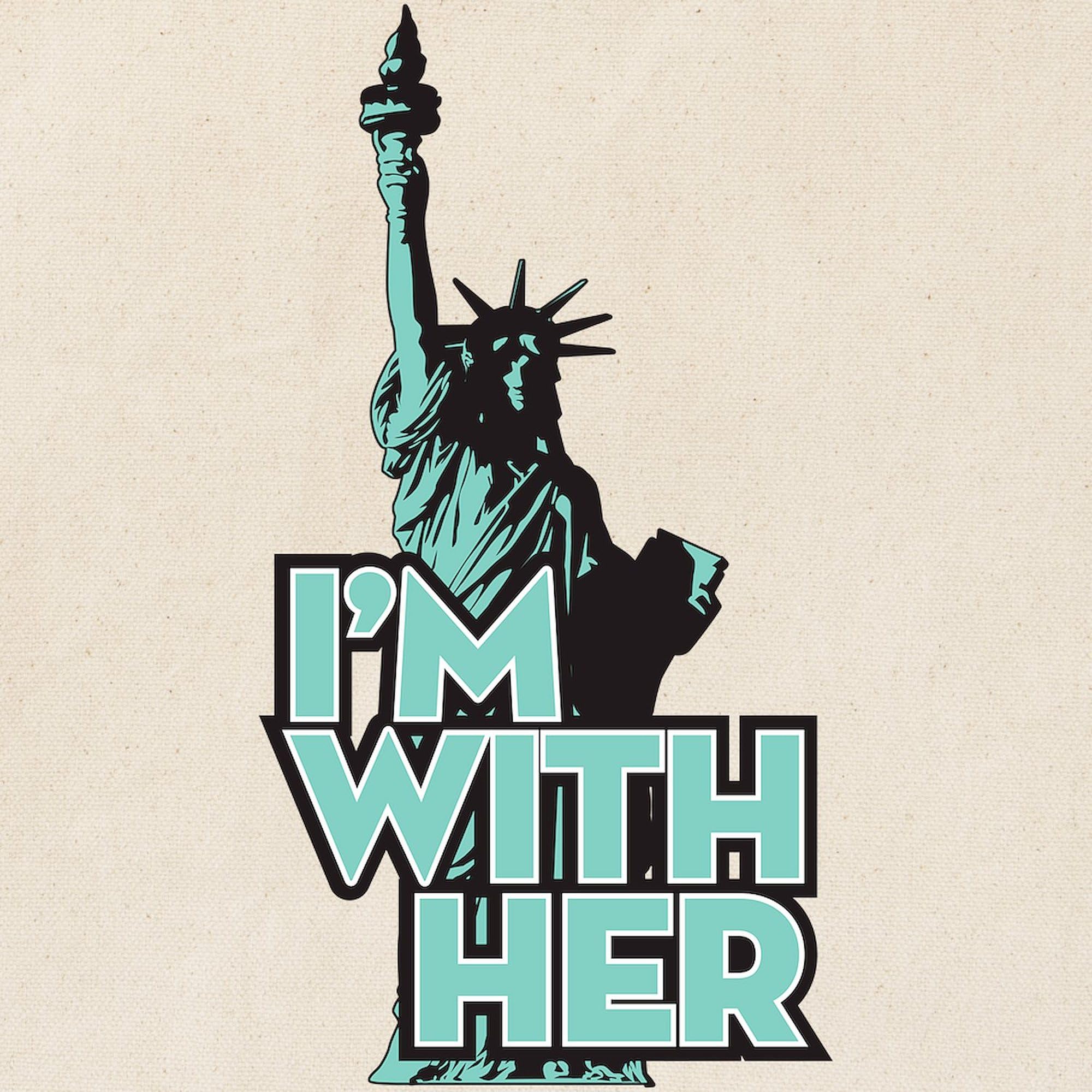 Liberty 'I'm With Her' Tote Bag - Natural Canvas Reusable Shopping Bag for Women | Eco-Friendly Grocery & Beach Tote | Perfect for Work, Market & Political Events