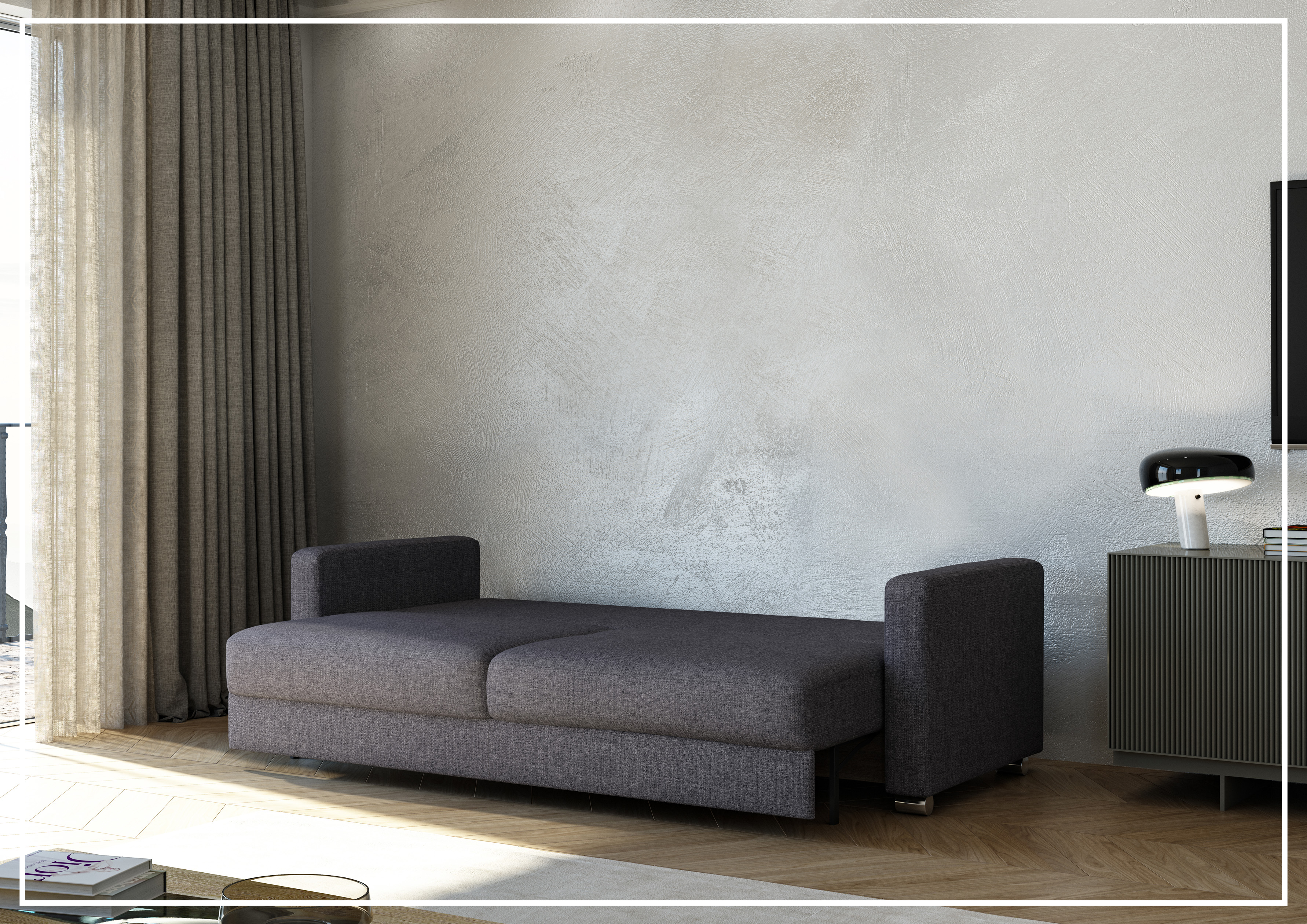 Luonto Emery Fabric Sleeper Sofa - Custom Made to Order with Easy Deluxe Function | Perfect for Small Spaces, Guest Rooms & Home Offices