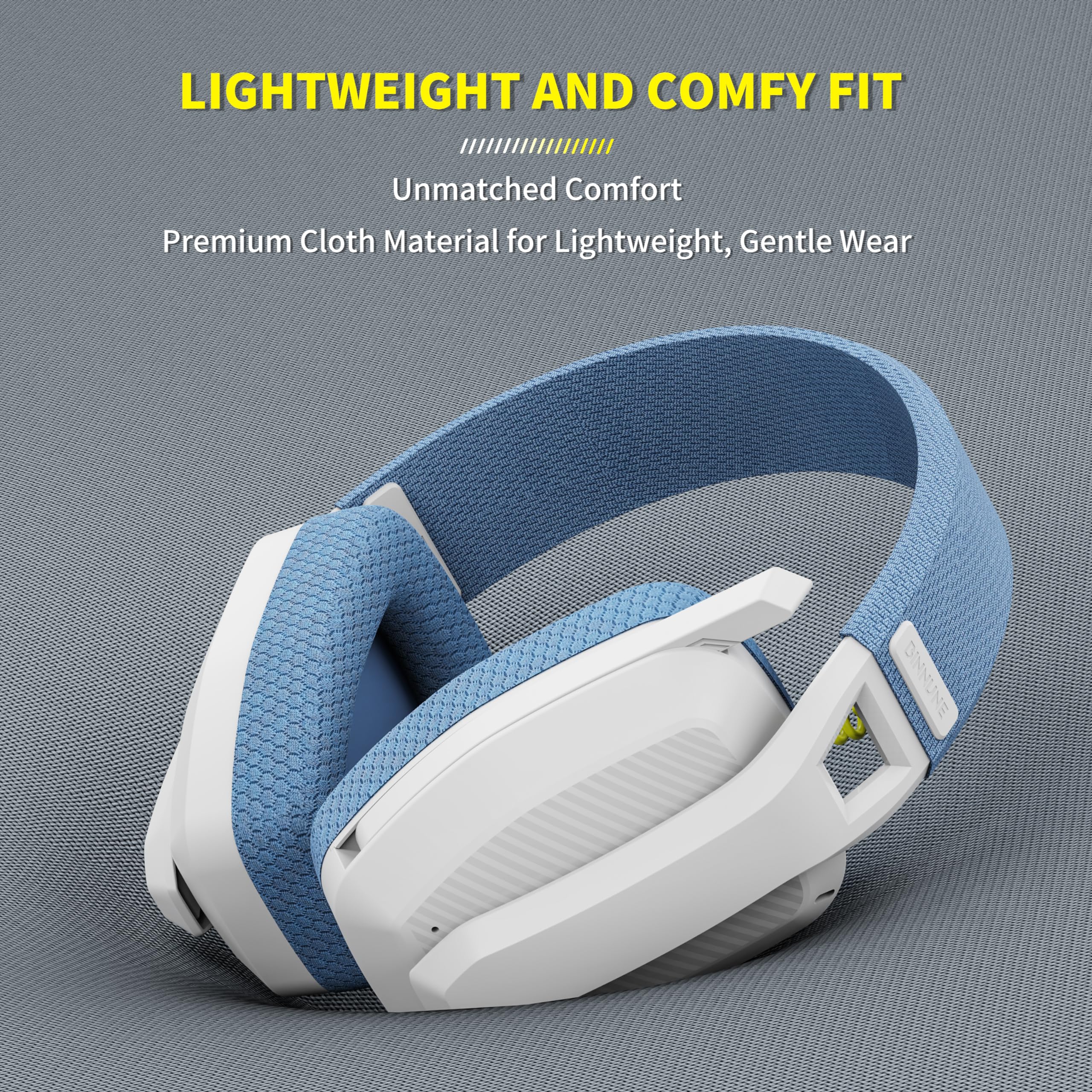 BINNUNE 2.4GHz Wireless Gaming Headset with Microphone - Compatible with PS5, PS4, PC, Mac, Laptop - Bluetooth Over-Ear Headphones with Noise-Canceling Flip Mic (Blue & White) - Perfect for Online Gaming, Streaming & Video Calls