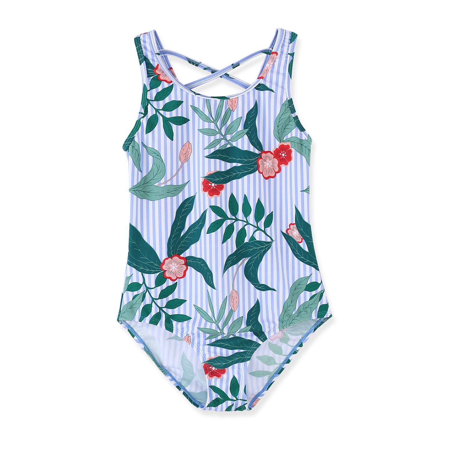 Hawaiian Ruffle One Piece Swimsuits for Girls - Cute Beach Bathing Suit for Kids | Perfect for Pool Parties, Summer Vacations & Tropical Getaways