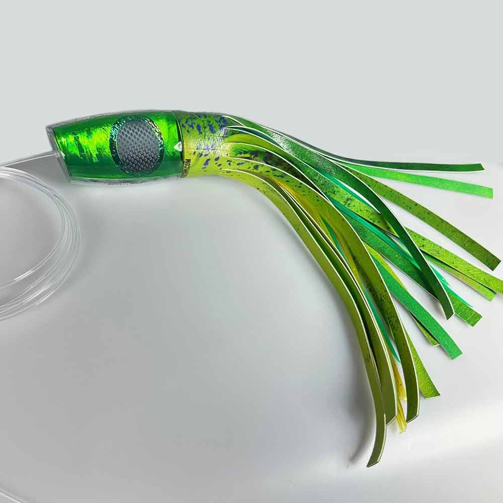 Black Eyes Green Mahi Skirt XL Soucouyant A La Vive Lures - Premium Saltwater Fishing Lure for Mahi Mahi & Tuna - Perfect for Offshore Trolling & Deep Sea Fishing