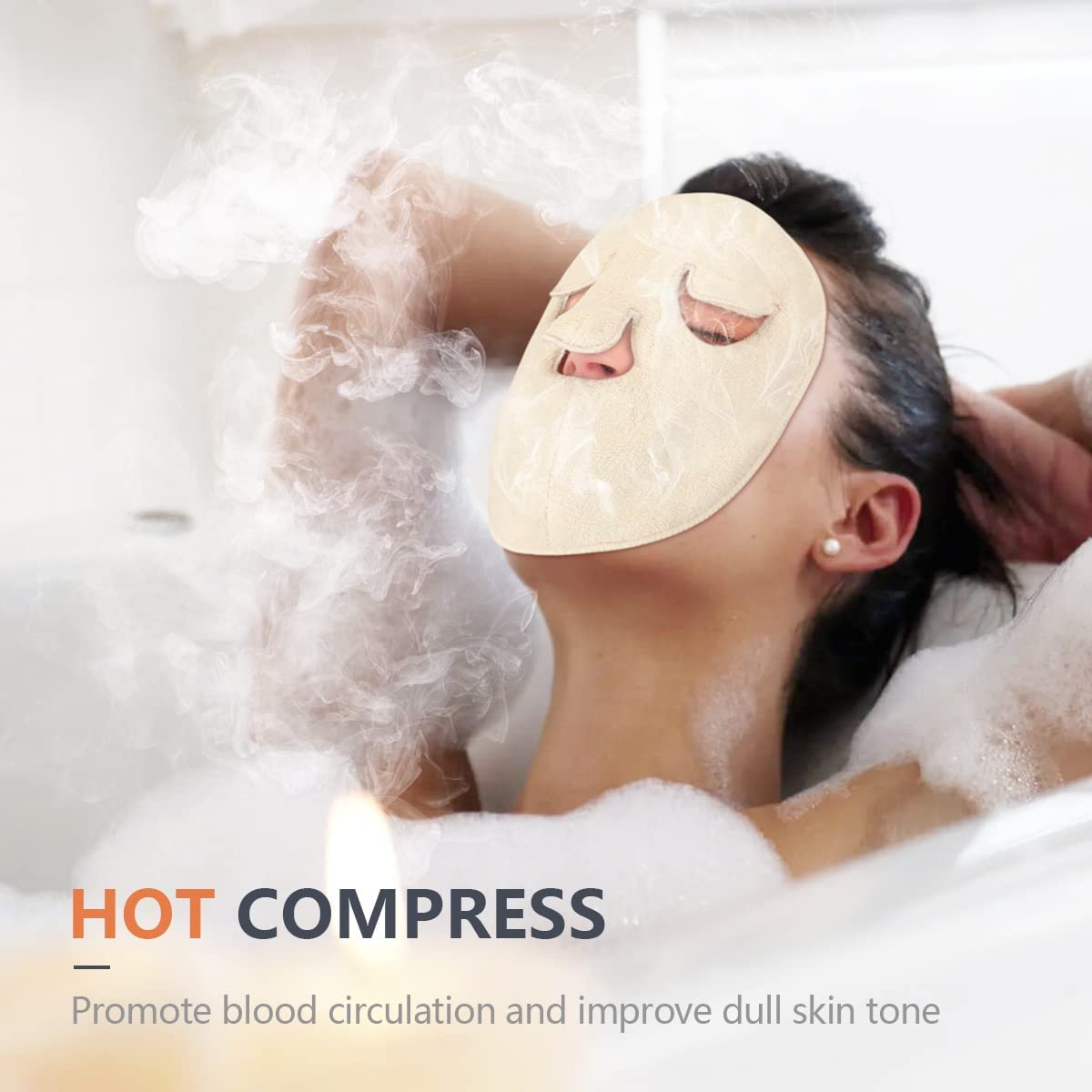 Belanto Reusable Hot & Cold Compress Facial Steamer Towel - Moisturizing Spa Mask for Women & Girls | 1-Pack | Perfect for Skincare, Relaxation & Beauty Treatments