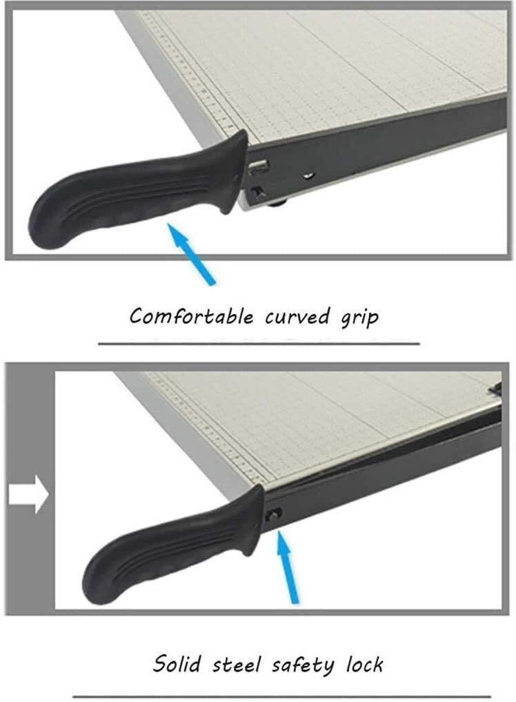 KDLK Professional A4 Paper Cutter Trimmer with Automatic Safety Guard - Heavy Duty Guillotine Paper Cutter with Metal Base (43.5x21.8x8cm) for Office, School, Crafting & Scrapbooking Projects