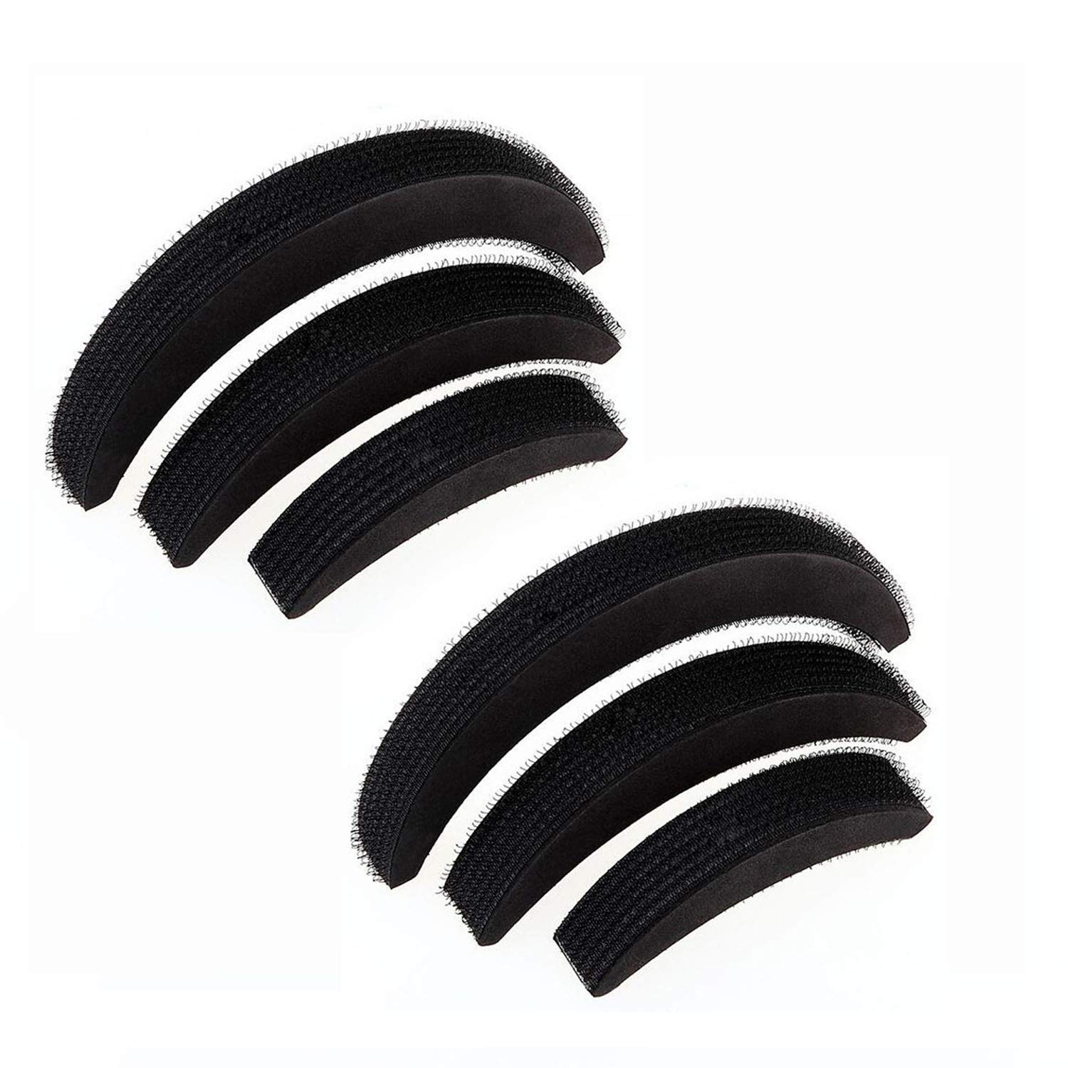 GuruEmbellish 6-Pack Puff Bumpit Hair Volumizer Set (Black) - Invisible Hair Lift Accessories for Women & Girls - Perfect for Parties, Weddings & Everyday Hairstyles