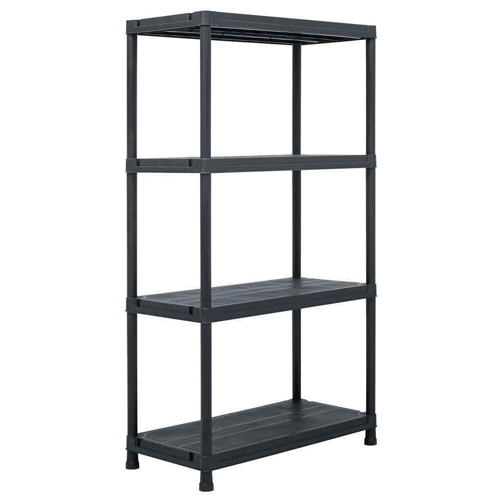Heavy Duty Plastic Storage Shelf Rack - 220.5lb Capacity, 54.3