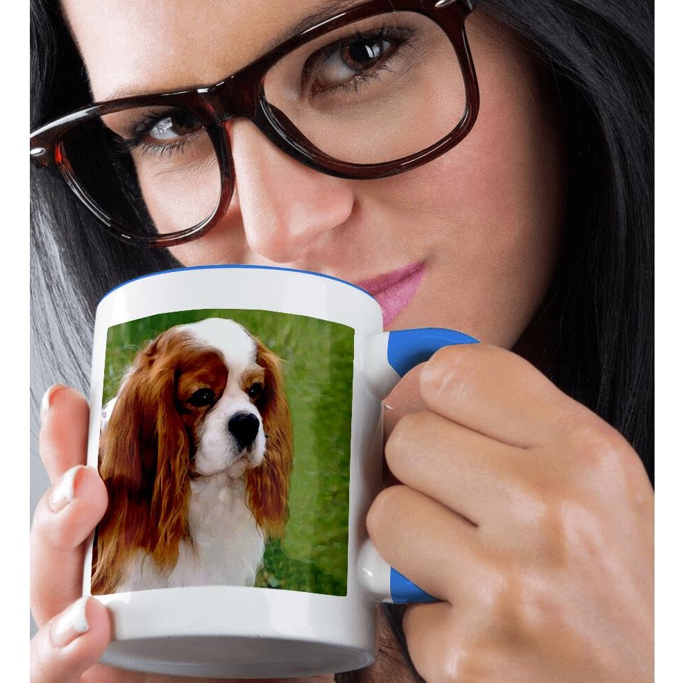 3D Rose 11oz Coffee Mug - Funny Cavalier King Charles Spaniel Dog Lover Gift - Perfect for Tea, Coffee & Office Use