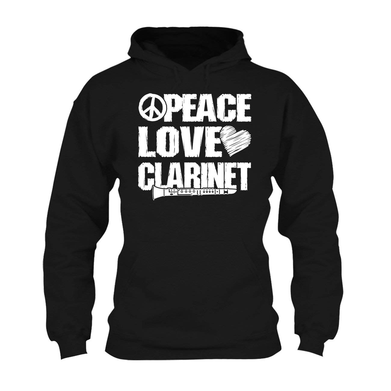 Peace Love Clarinet T-Shirt & Long Sleeve Shirt - Music Lovers Gift, Band Tee for Clarinet Players, Concert Outfit