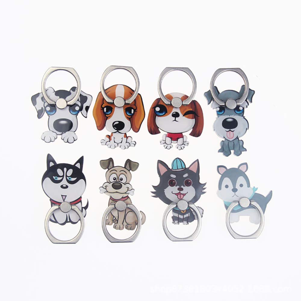 8 Pack Cute Dog Phone Ring Holder Stand - Adjustable Universal Finger Grip for iPhone, Samsung & Smartphones - Valentine's Day Gift for Pet Lovers (Perfect for Selfies, Watching Videos & Secure Phone Grip)