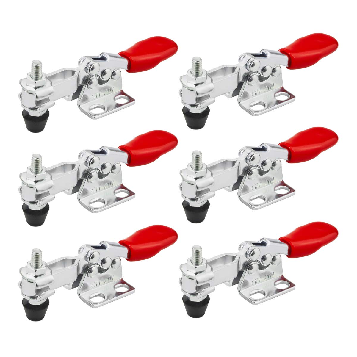 Heavy Duty Push Pull Toggle Clamp - 198Lbs Holding Capacity, Quick Release, Anti-Slip Horizontal Hand Tool (6Pcs) - Perfect for Woodworking, Metalworking, and DIY Projects