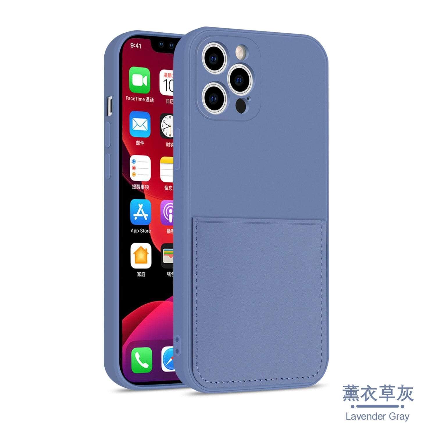 iPhone 14 Pro Max Silicone Card Holder Wallet Case - Slim Protective Cover with RFID Blocking for Credit Cards & ID - Perfect for Everyday Use, Travel, and Commuting