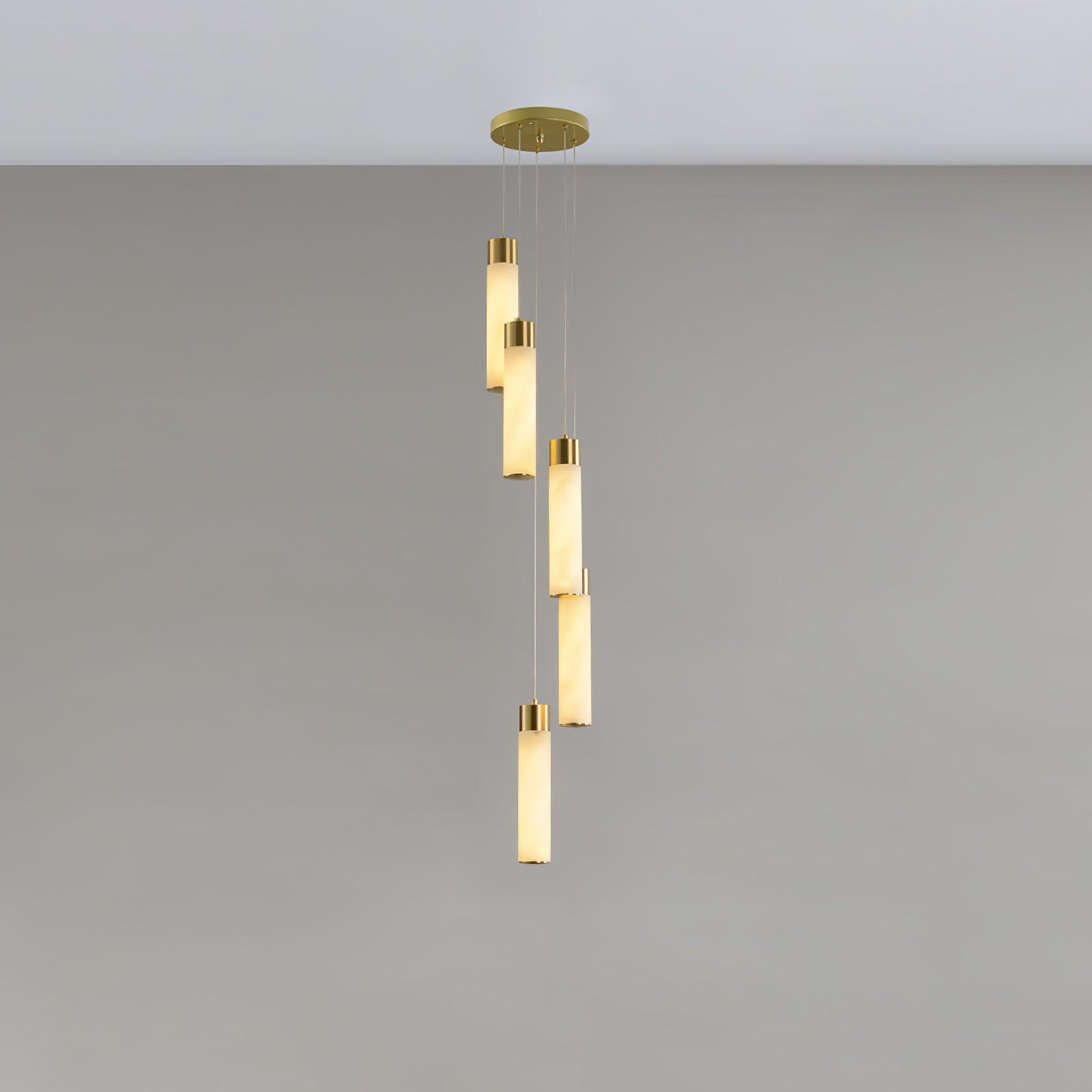 Celestial Alabaster Cascade Chandelier - Modern Crystal Ceiling Light Fixture for Dining Room, Bedroom & Living Room Decor - Elegant Lighting for Weddings & Home Interiors