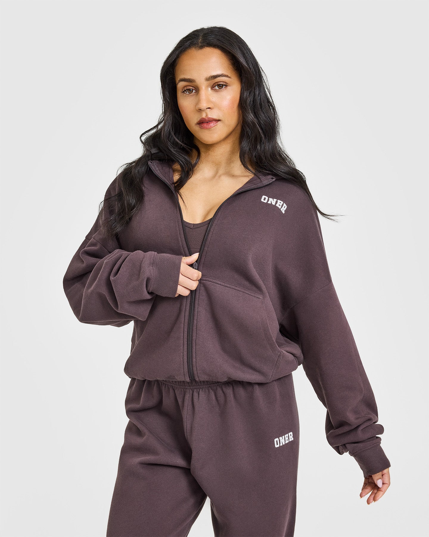 Mid Weight Zip Through Hoodie for Men & Women - Soft Cotton Blend, Umber Brown | Perfect for Casual Wear, Outdoor Activities & Gym Workouts