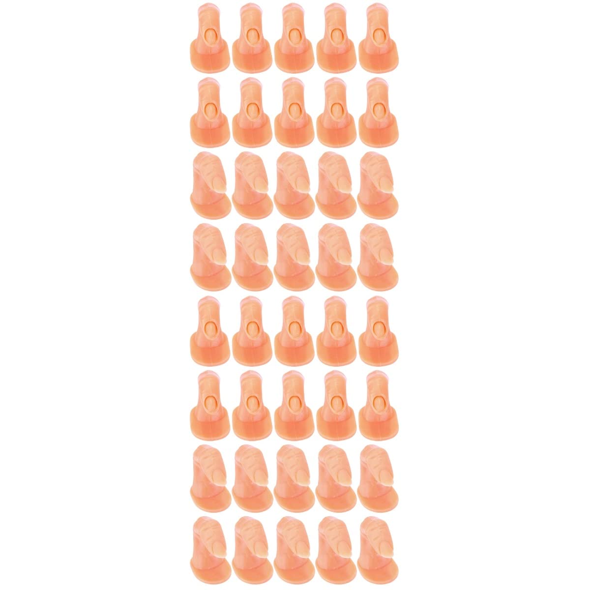 EXCLUZO 40pcs Nail Art Practice Finger Set - Reusable Rubber Fake Fingers with False Nails for Manicure Training, Nail Display & Salon Decoration - Perfect for Nail Technicians, Students & DIY Enthusiasts