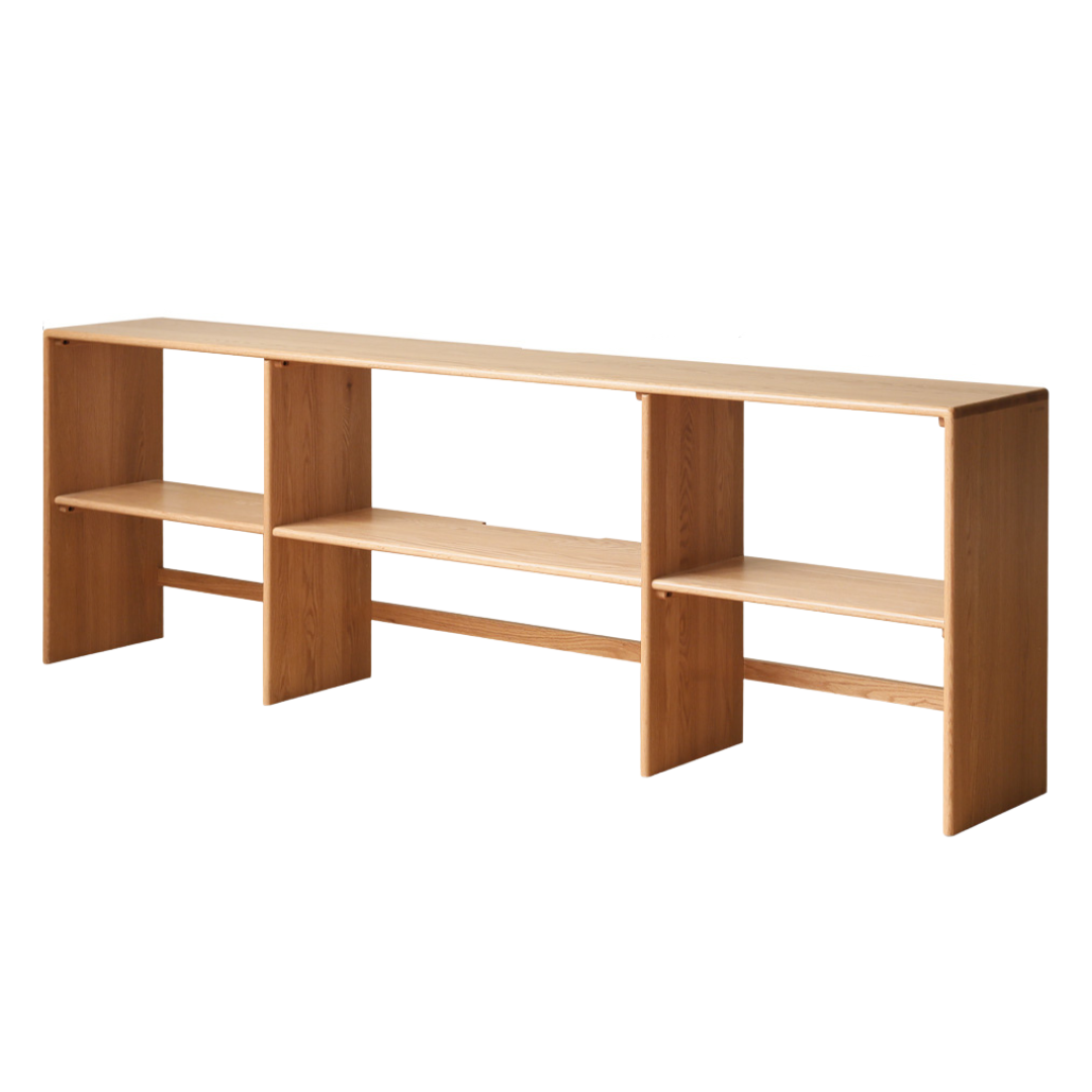 Modern Oak Solid Wood TV Stand with Storage - Minimalist Design for Living Room, Kids Toy Organizer & Media Console - Perfect for Home Entertainment & Playroom Organization