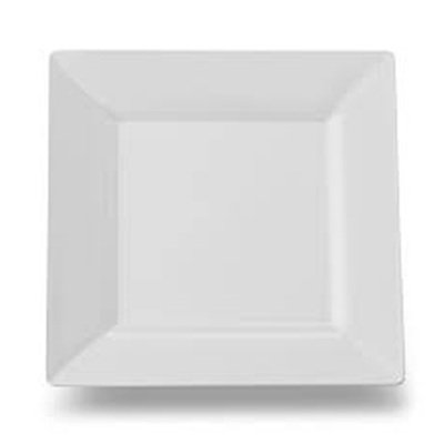 8 Inch Square Plastic White Dessert Plates - 120 Count Bulk Pack for Parties, Weddings, Birthdays & Catering Events - Disposable Elegant Serving Dishes