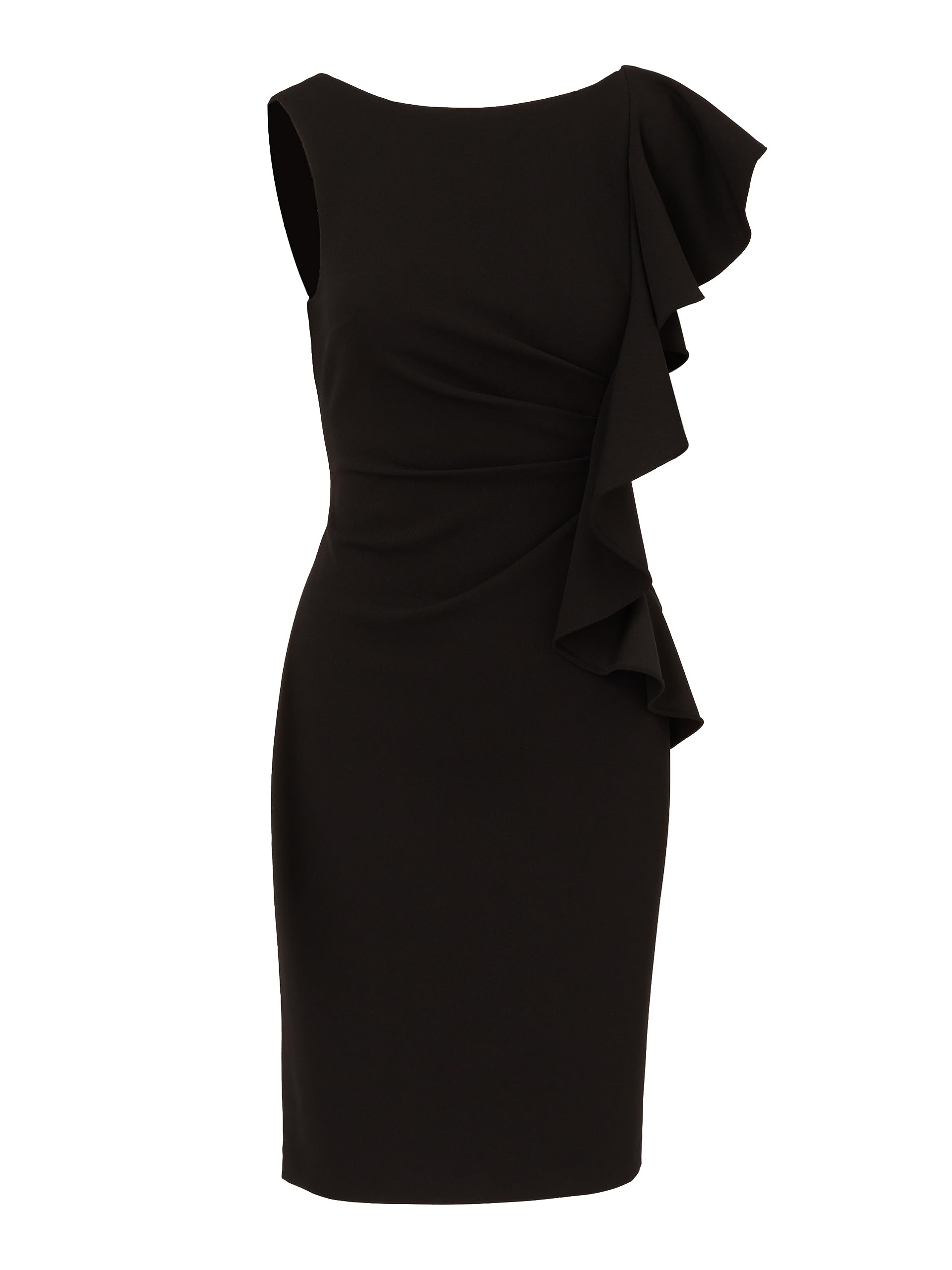 Adrianna Papell Women's Short Ruffle Crepe Dress - Elegant Cocktail Party & Wedding Guest Dress for Women