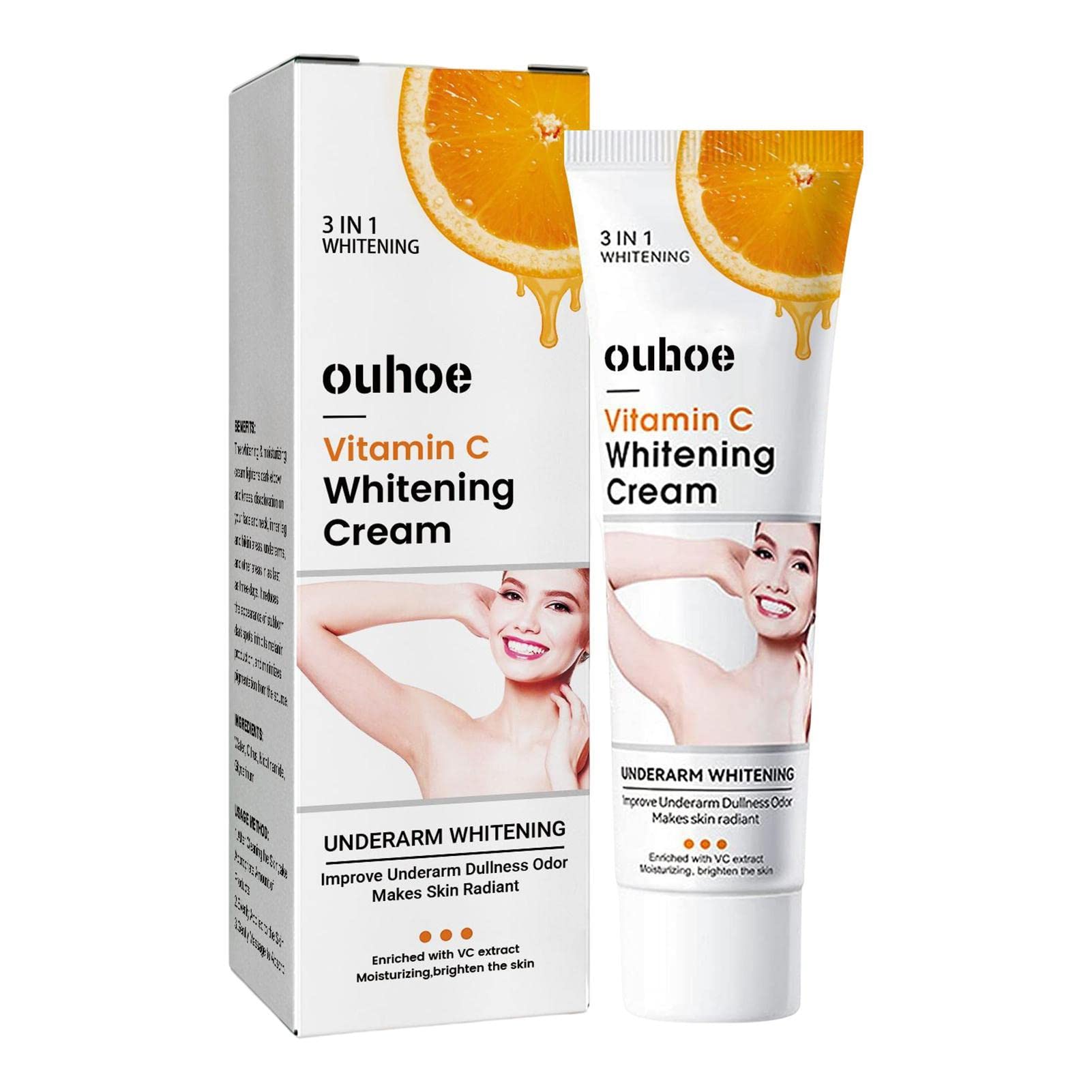 Vitamin C Brightening Lotion for Face & Body - 1.76oz Skin Lightening Cream with Moisturizing Benefits | Underarm, Neck, Elbow, Knee & Private Area Whitening | Daily Skincare for Even Skin Tone & Dark Spot Correction
