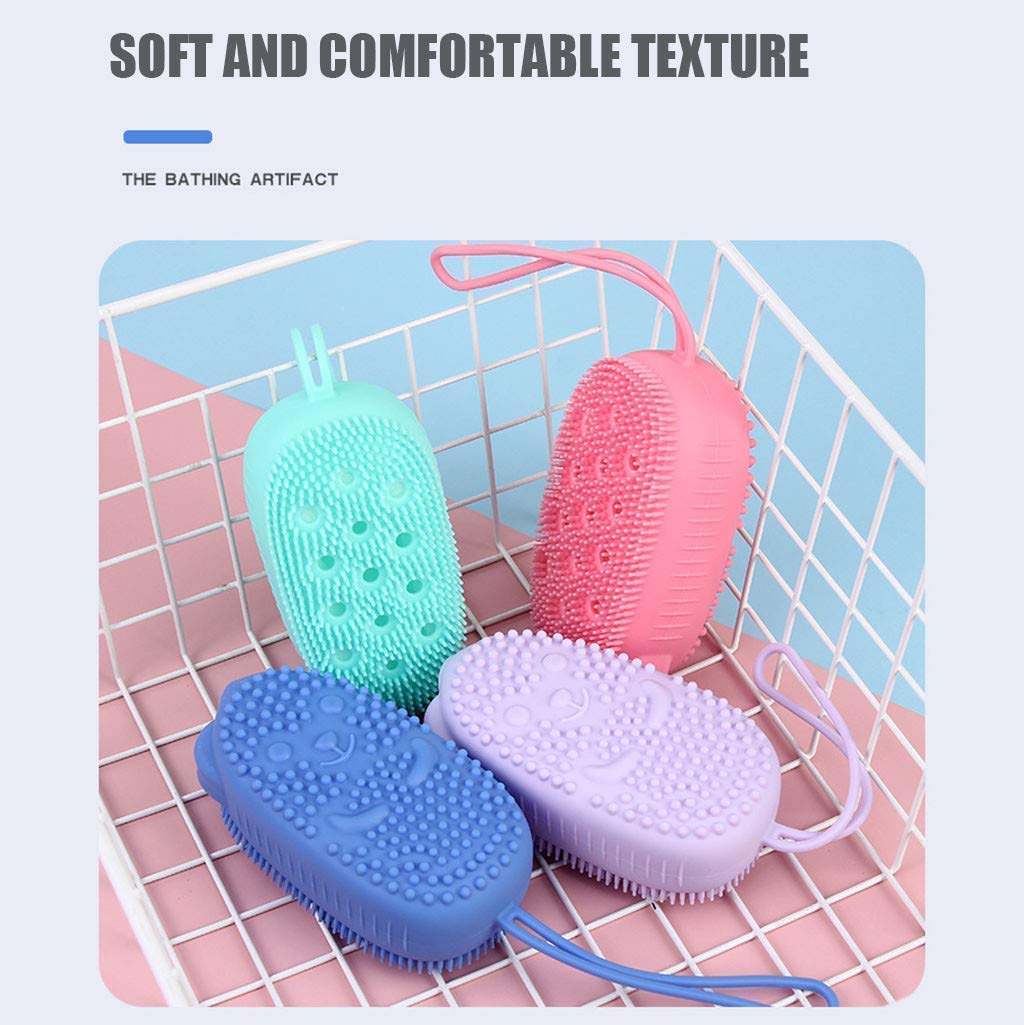UOXOO Silicone Bubble Bath Brush - Ultra Soft Exfoliating Body Scrubber for Shower, Spa & Massage | Gentle Skin Cleansing Brush for Men & Women | Perfect for Dry Brushing, Back Scrubbing & Relaxing Bath Time