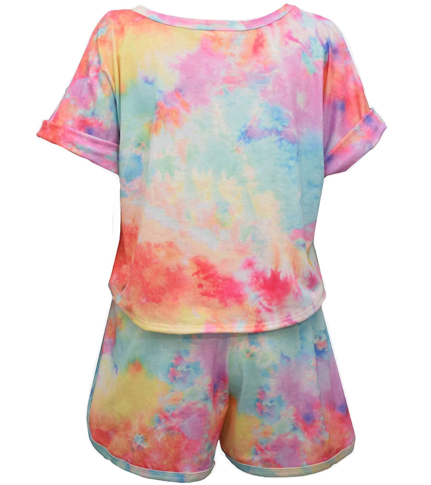 Bonnie Jean Girls Tie-Dye Jersey Knit Top & Shorts Set | Size 7-16 (14) | Casual Summer Outfit for Playdates & Beach Vacations