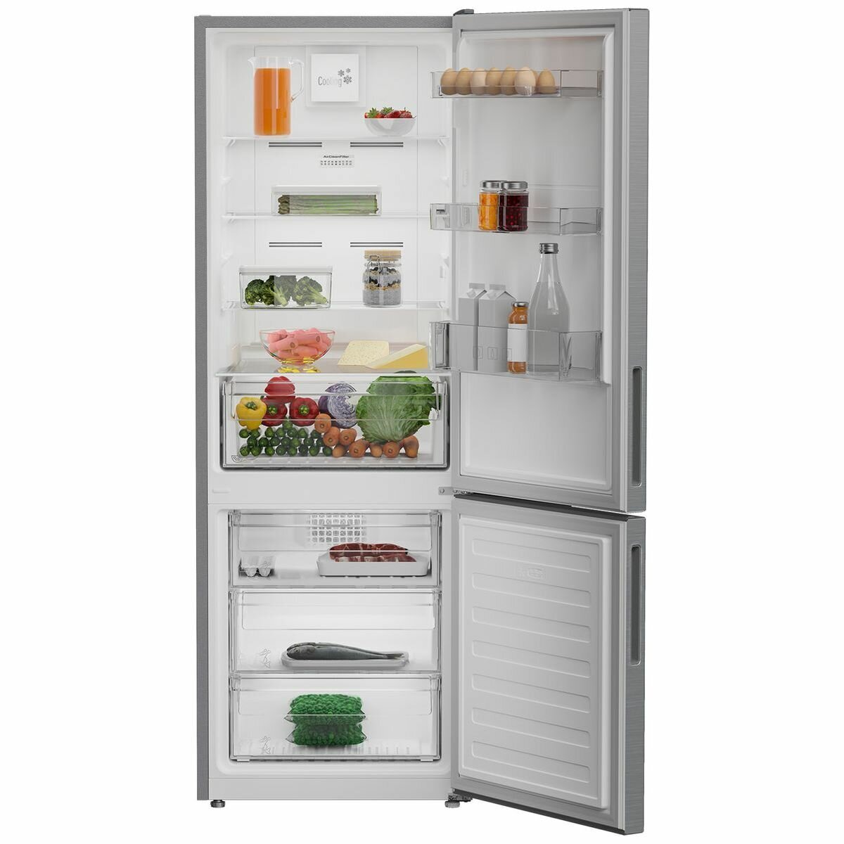 Altus 323L Bottom Mount Frost Free Refrigerator Freezer Platinum ABM335PX - Energy Efficient Kitchen Appliance for Home & Restaurant Use