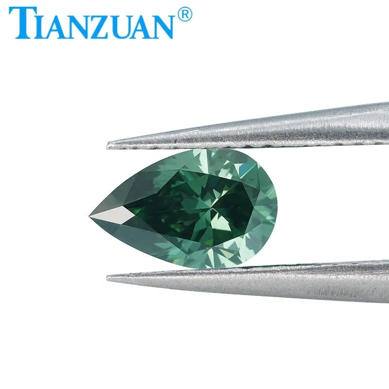 1.5CT Lab Grown Pear Cut Diamond - Vivid Green VS1 Clarity (GEMID Certified) | HPHT Loose Gemstone for Jewelry Making & Engagement Rings