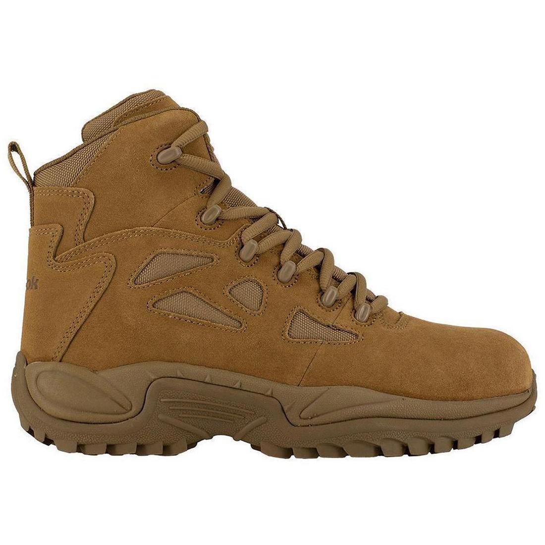 Rapid Response RB 6-Inch Composite Toe Side Zip Tactical Work Boots - Coyote Brown | Military & Construction Safety Shoes for Men