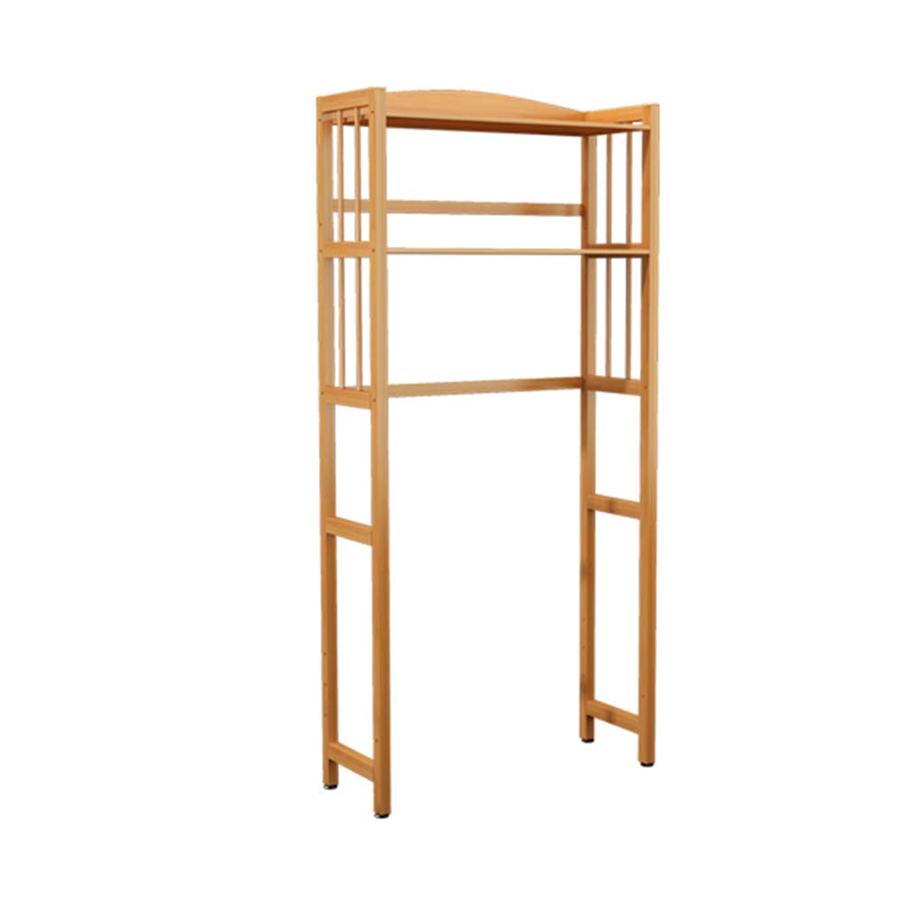3-Tier Bamboo Bathroom Storage Shelf - Space-Saving Corner Rack for Toilet, Washing Machine & Laundry Organization | Durable & Stylish Bathroom Organizer (Color: Brown) - Perfect for Small Bathrooms, Apartments & Tight Spaces
