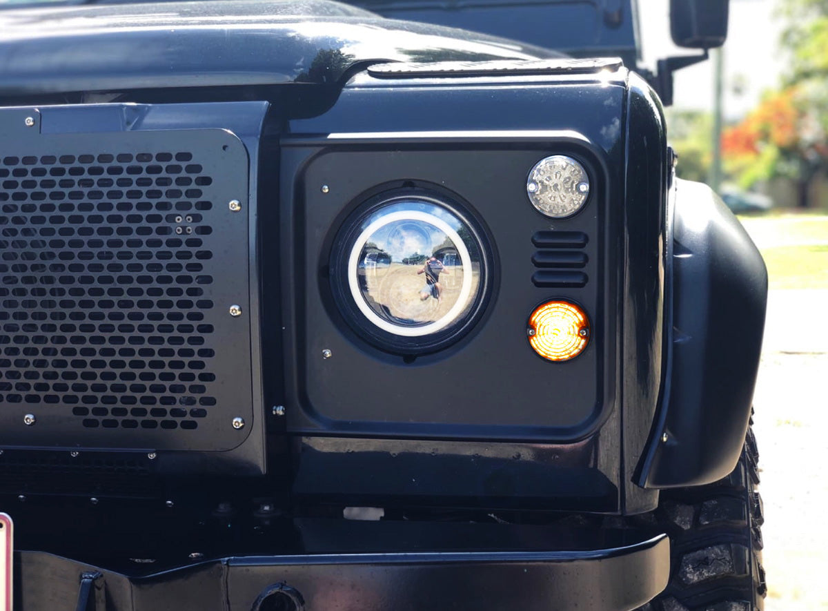 4-Piece Clear Amber & White LED Turn Signal and Clearance Light Kit for Land Rover Defender - Upgrade Off-Road Visibility & Style