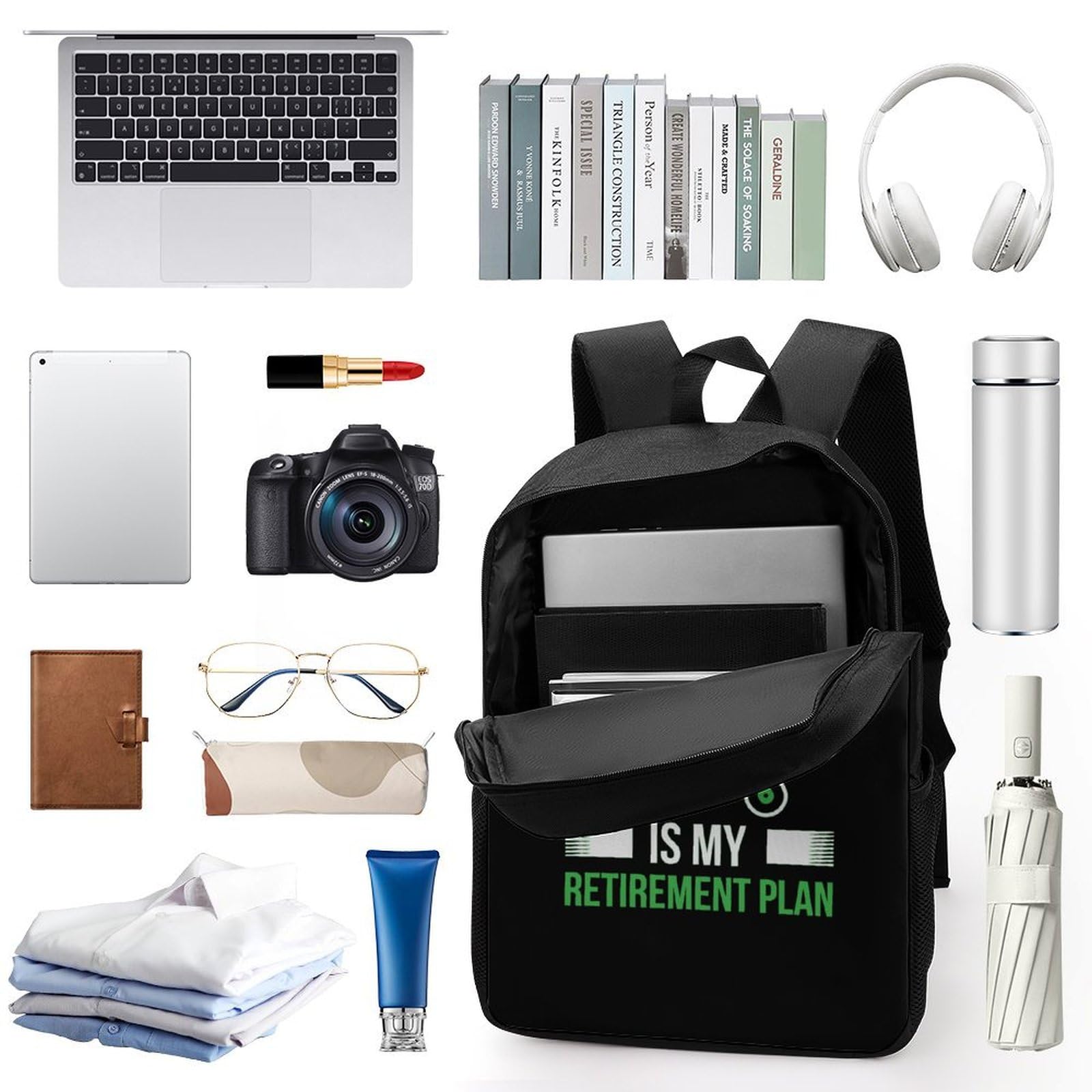 IOEDTHBJ 17 Inch Golf Backpack - 3D Printed Laptop Backpack for Men & Women, Perfect for School, Work & Travel | Durable Computer Bag with Retirement Plan Design | Ideal for Golfers, Students & Professionals