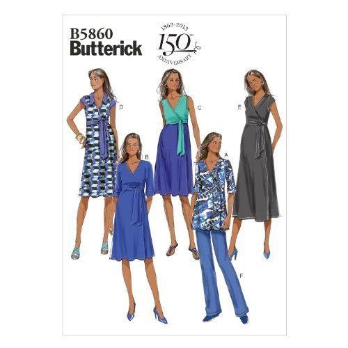 Butterick B5860 Misses' Maternity Outfit - Top, Dress & Pants Set (Size B5 8-10-12-14-16, White) | Comfortable Pregnancy Wear for Work, Parties & Everyday Use