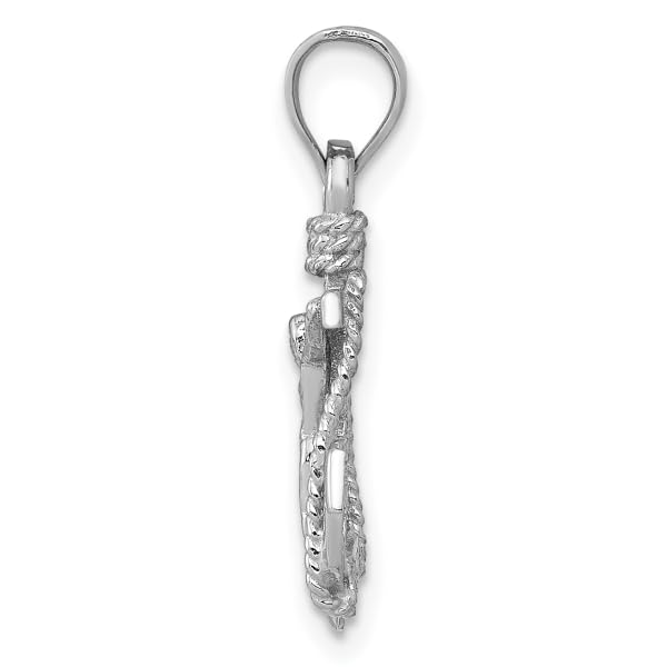 14K Solid White Gold Anchor Mariner Crucifix Necklace - Religious Jesus Christ Cross Pendant with Nautical Charm - Perfect for Baptism, Confirmation & Everyday Faith Jewelry