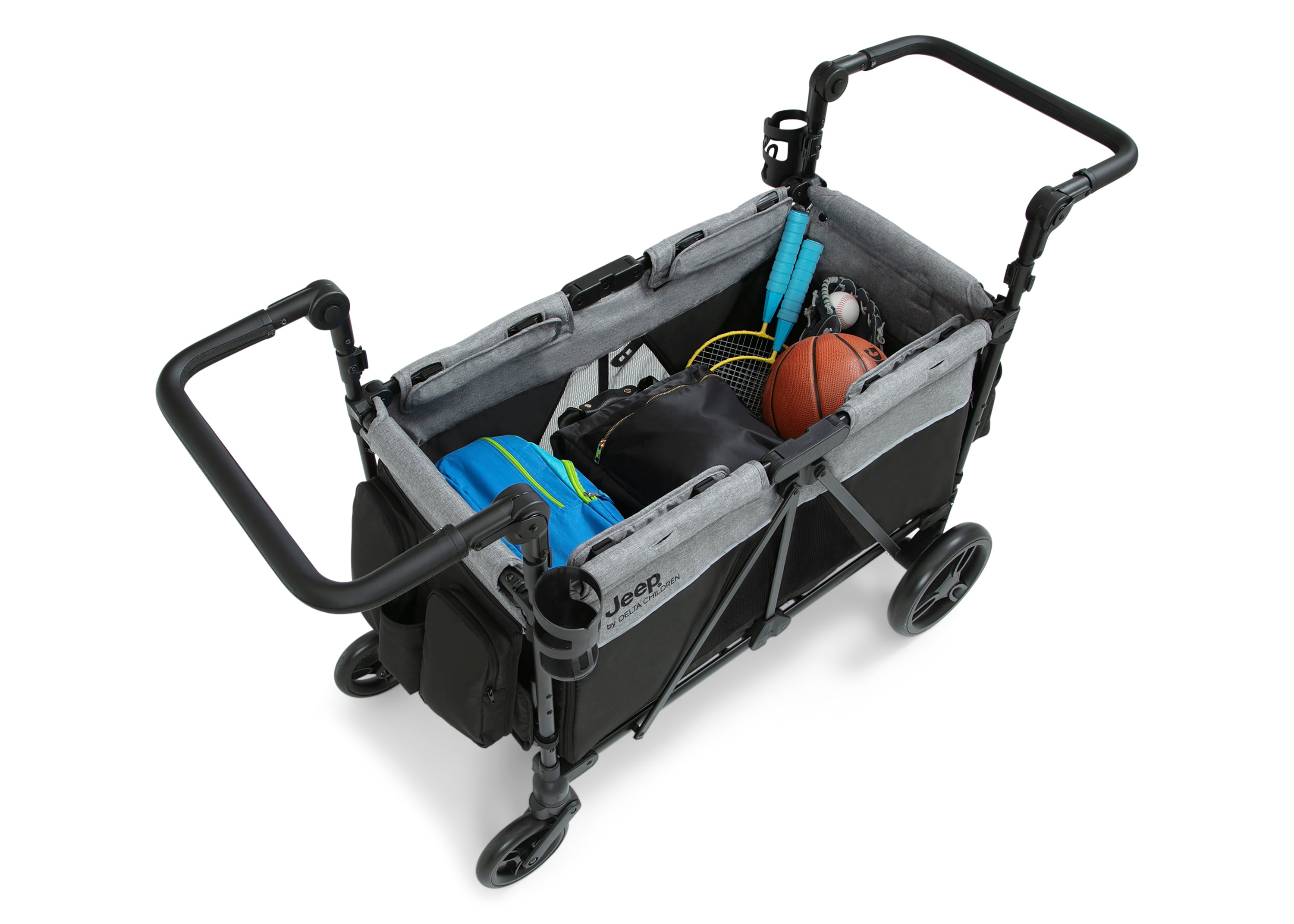 Jeep Aries Stroller Wagon - All-Terrain 4-Wheel Stroller Wagon for Kids, Foldable Baby Wagon with Canopy & Storage | Perfect for Beach, Park, Camping & Outdoor Adventures