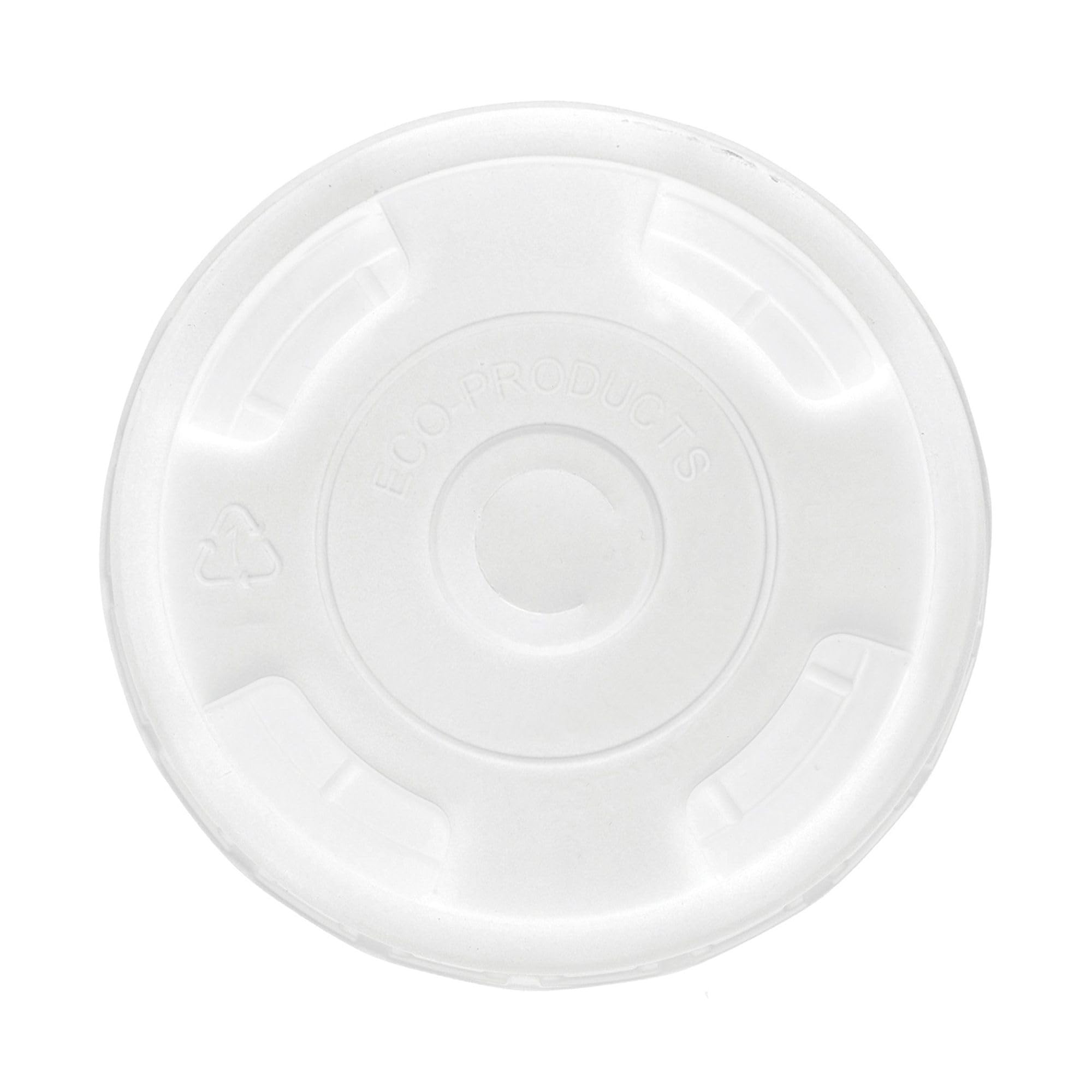 Eco-Friendly BlueStripe Recycled Plastic Cup Flat Lids - 1000 Pack, Fits 9-24oz Plastic Cups, 30% Post-Consumer Recycled PET (rPET) - Perfect for Cold Drinks, Iced Coffee, Smoothies & Snacks at Cafes, Restaurants & Events