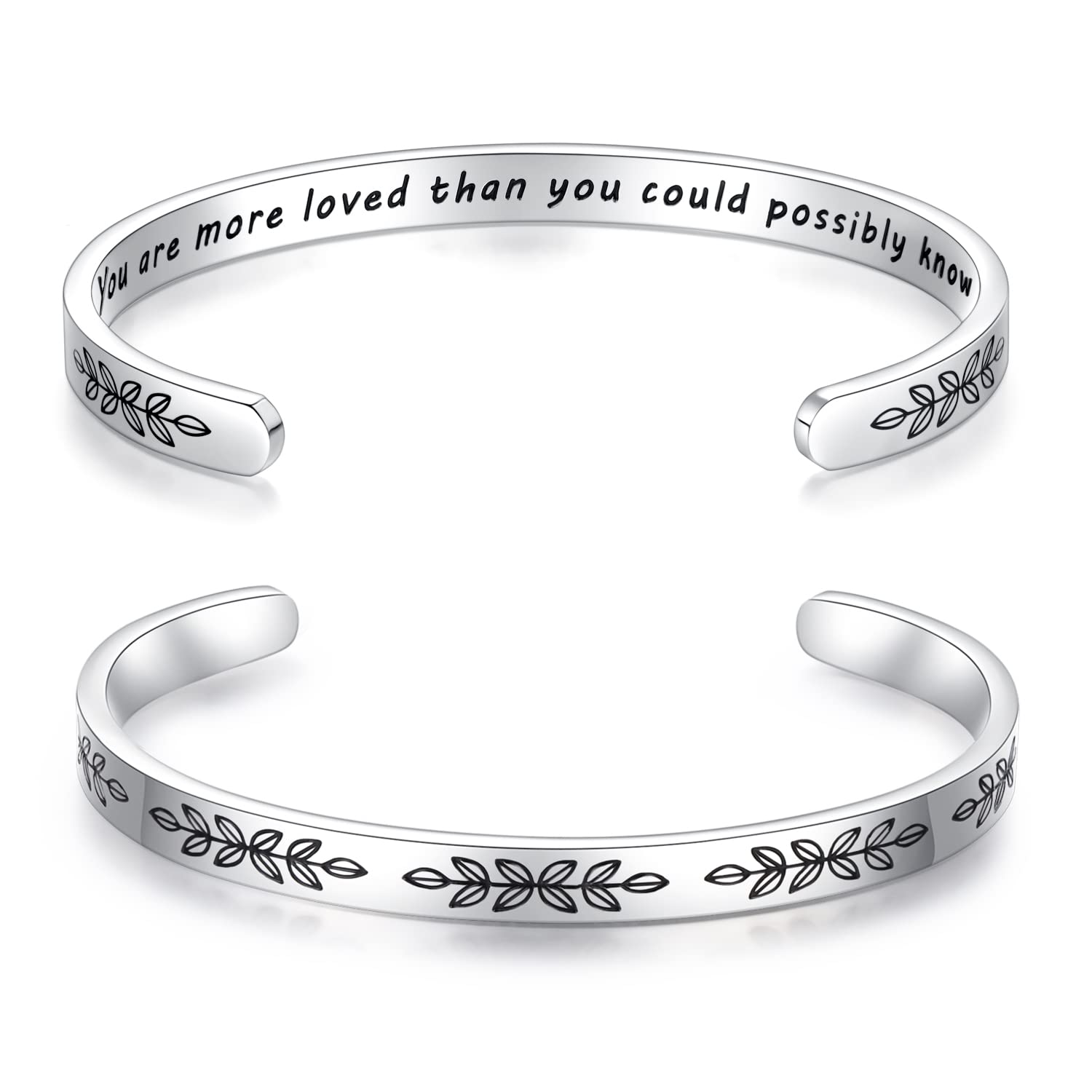 USANGERS Personalized Stainless Steel Cuff Bracelets for Women & Teen Girls - Inspirational Jewelry Gift for Christmas, Birthday, Anniversary | Perfect for Everyday Wear, Special Occasions & Gift Giving
