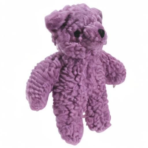 Zanies Berber Bear Dog Chew Toys for Small & Medium Dogs - Durable Plush Purple Puppy Toy for Aggressive Chewers, Indoor & Outdoor Play
