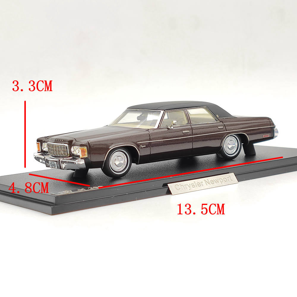 1/43 Scale 1974 Chrysler Newport Brown Resin Diecast Model Car - Limited Edition Collectible for Car Enthusiasts & Display Showcase