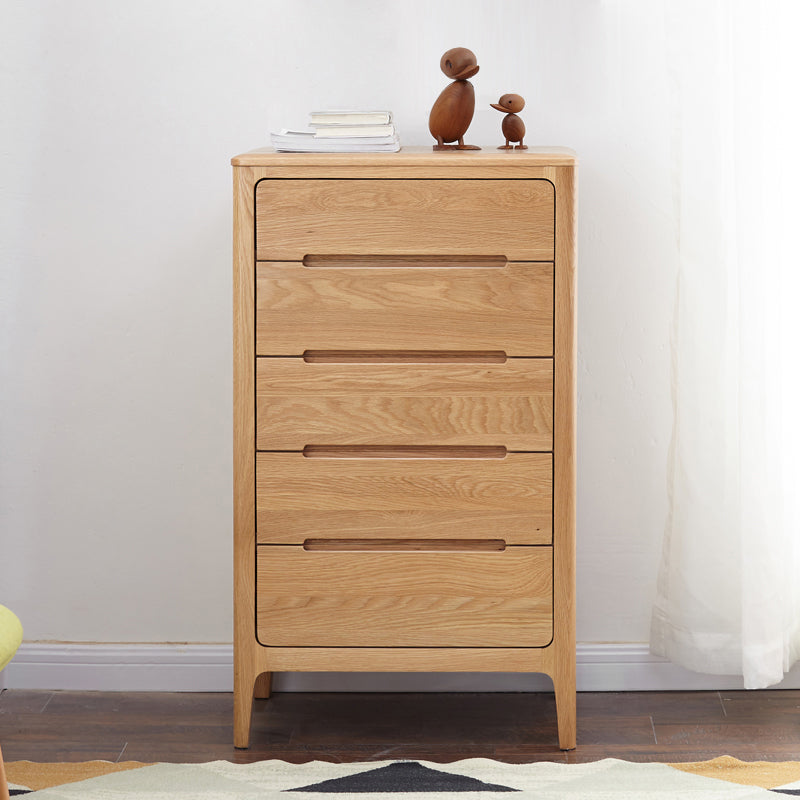 Bianca HYATT Solid Wood Chest of Drawers - American Walnut Modern Minimalist Dresser for Bedroom & Living Room Storage