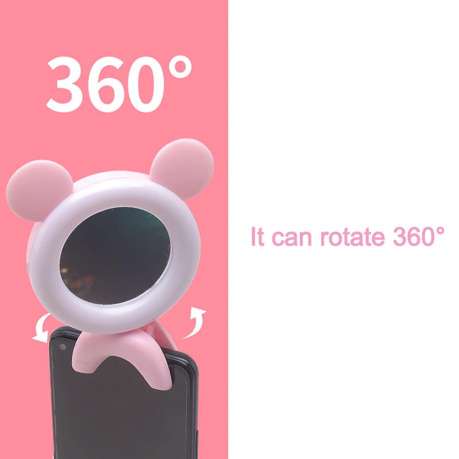 ZHOUSAN 15-Color RGB LED Selfie Ring Light with 360° Rotation & USB Charging for Phone - Perfect for TikTok Videos, YouTube Live Streaming, and Makeup Lighting