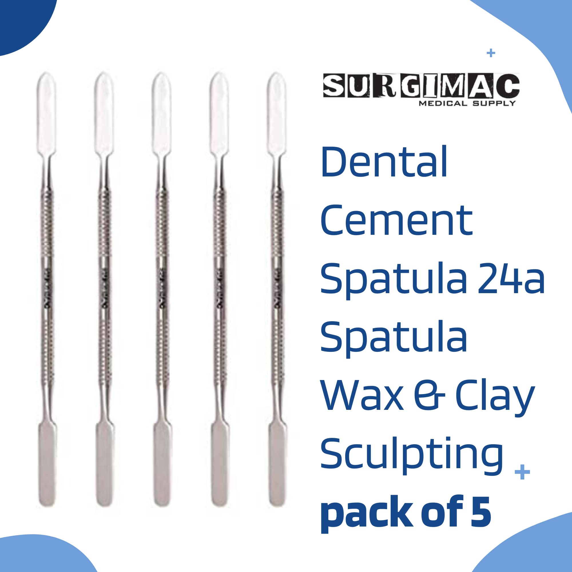 5-Pack Dental Cement Spatula Set for Restorative Fillings, Wax & Clay Sculpting - Professional Lab Instruments for Dentists & Artists - Perfect for Dental Clinics, Art Studios & DIY Projects