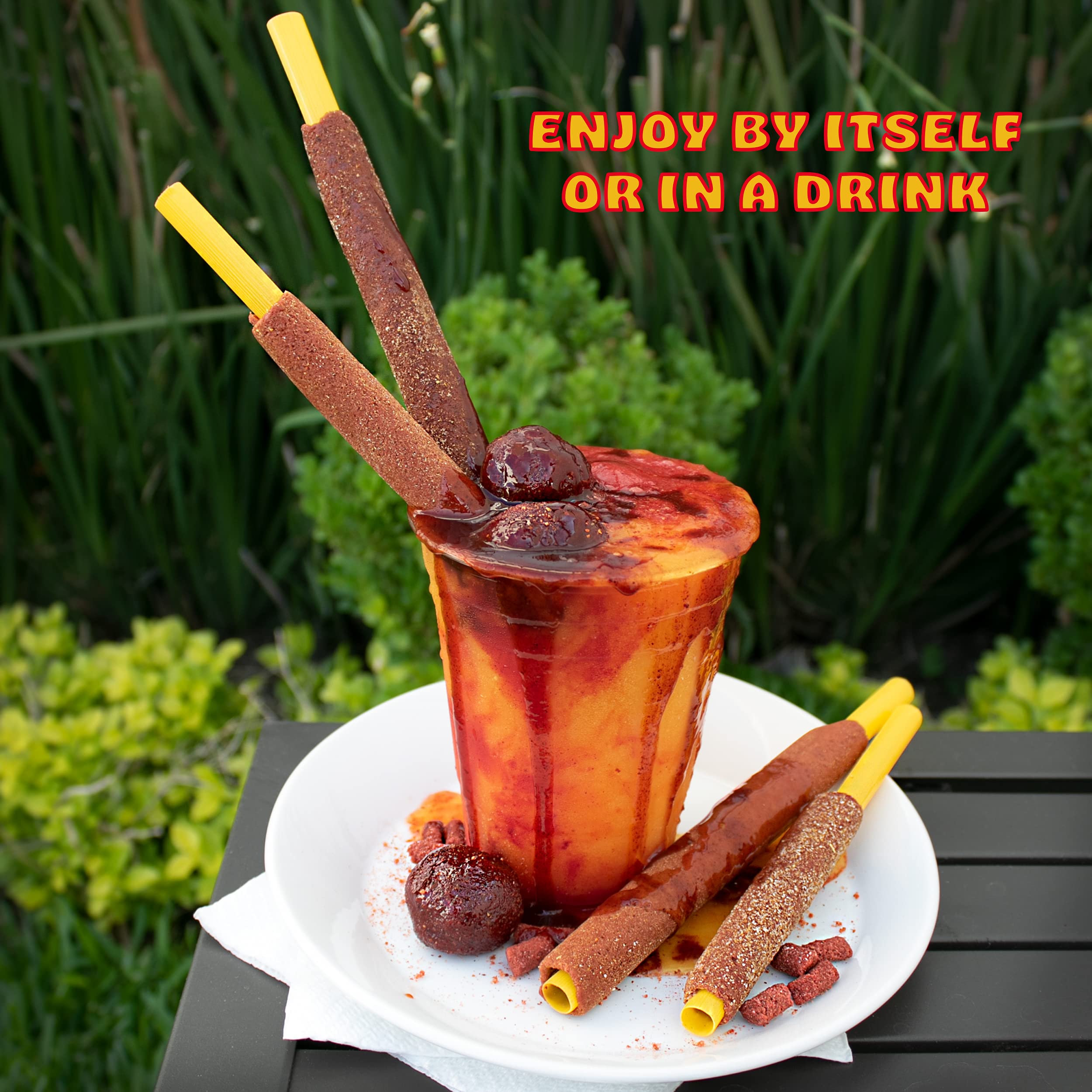Zumba Pica Tirolo Tamarind Straws (10 Count) - Authentic Mexican Tamarindo Candy Sticks - Sweet & Tangy Tamarind Flavor - Perfect for Snacking, Parties & Michelada Drinks