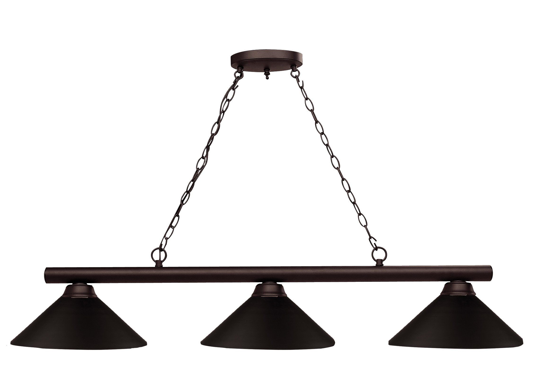 zLite 3-Light Billiard Pool Table Pendant Lighting Fixture - Perfect for Game Rooms, Bars, and Man Caves