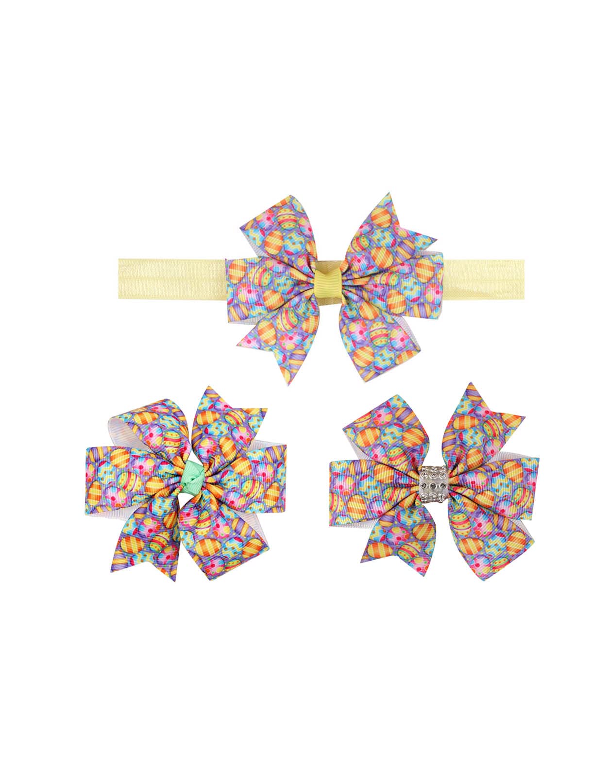 Easter Baby Headband Bows - Cute Hair Clips for Girls, Spring Hair Accessories with Floral Design (Set of 3) - Perfect for Easter Photos, Spring Parties & Holiday Outfits