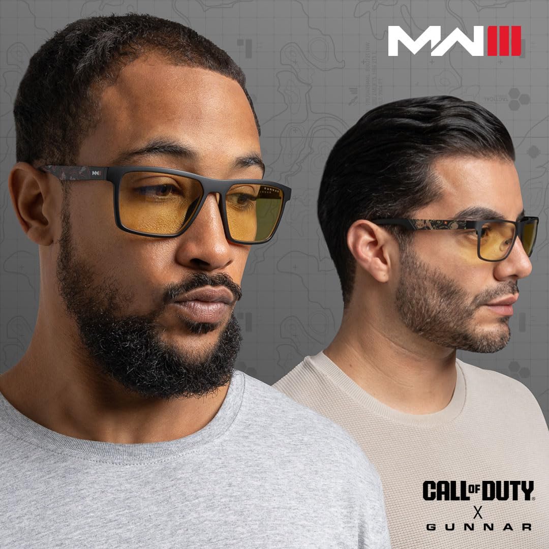 Gunnar Official Call of Duty Gaming Glasses - Blue Light Blocking Computer Glasses with Patented Lens Technology for Gamers & Digital Eye Strain Relief | Perfect for Esports, Late-Night Gaming & Office Work