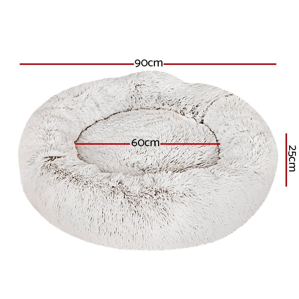 Premium Large 90cm Orthopedic Dog Bed & Cat Bed - Soft Washable White Pet Bed for Medium to Large Breeds - Perfect for Living Room, Bedroom or Kennel Use