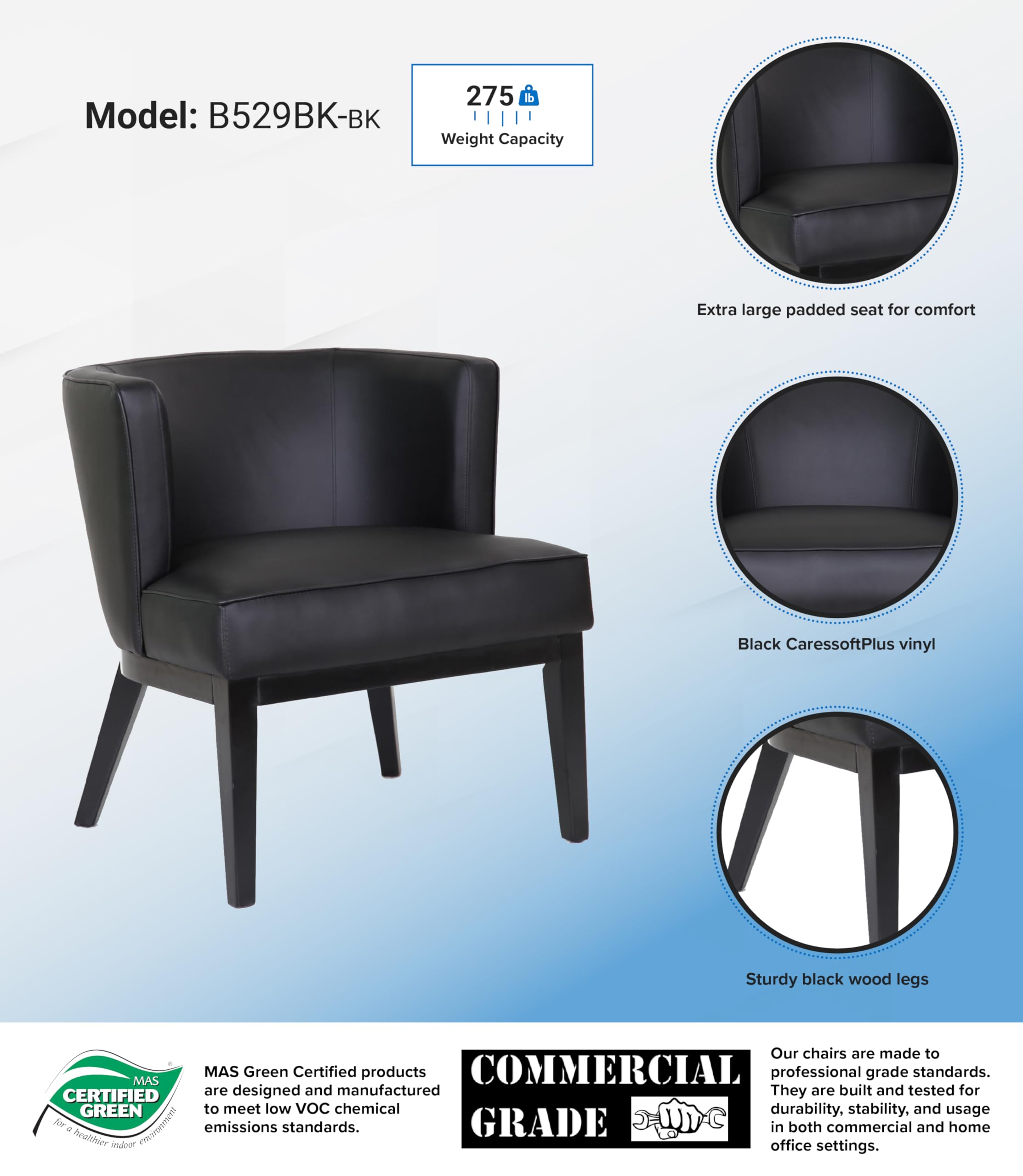 Boss Office Accent Chair - Black for Home & Office