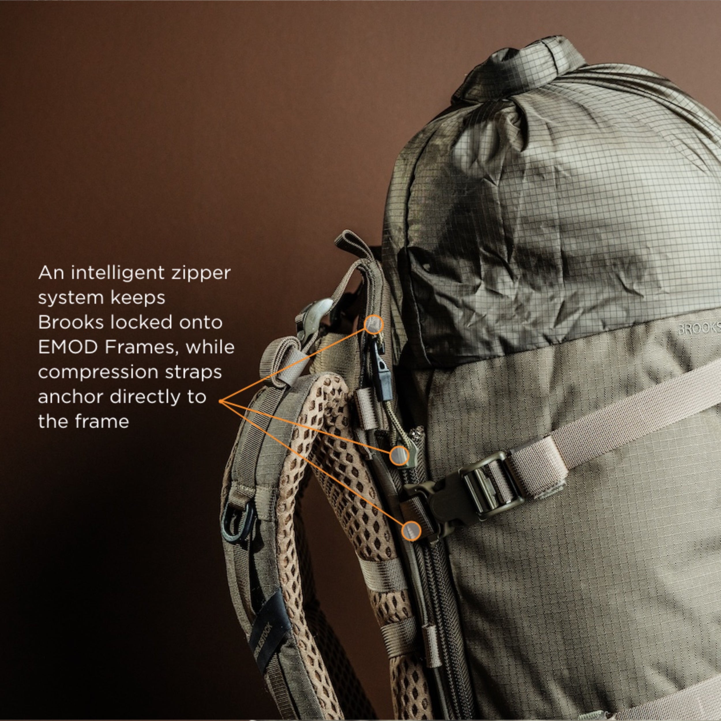 Eberlestock Brooks 7000 Lightweight Hunting Backpack with EMOD Lid & Hydration Bladder Sleeve - Durable Tactical Pack for Outdoor Adventures, Hiking, and Camping