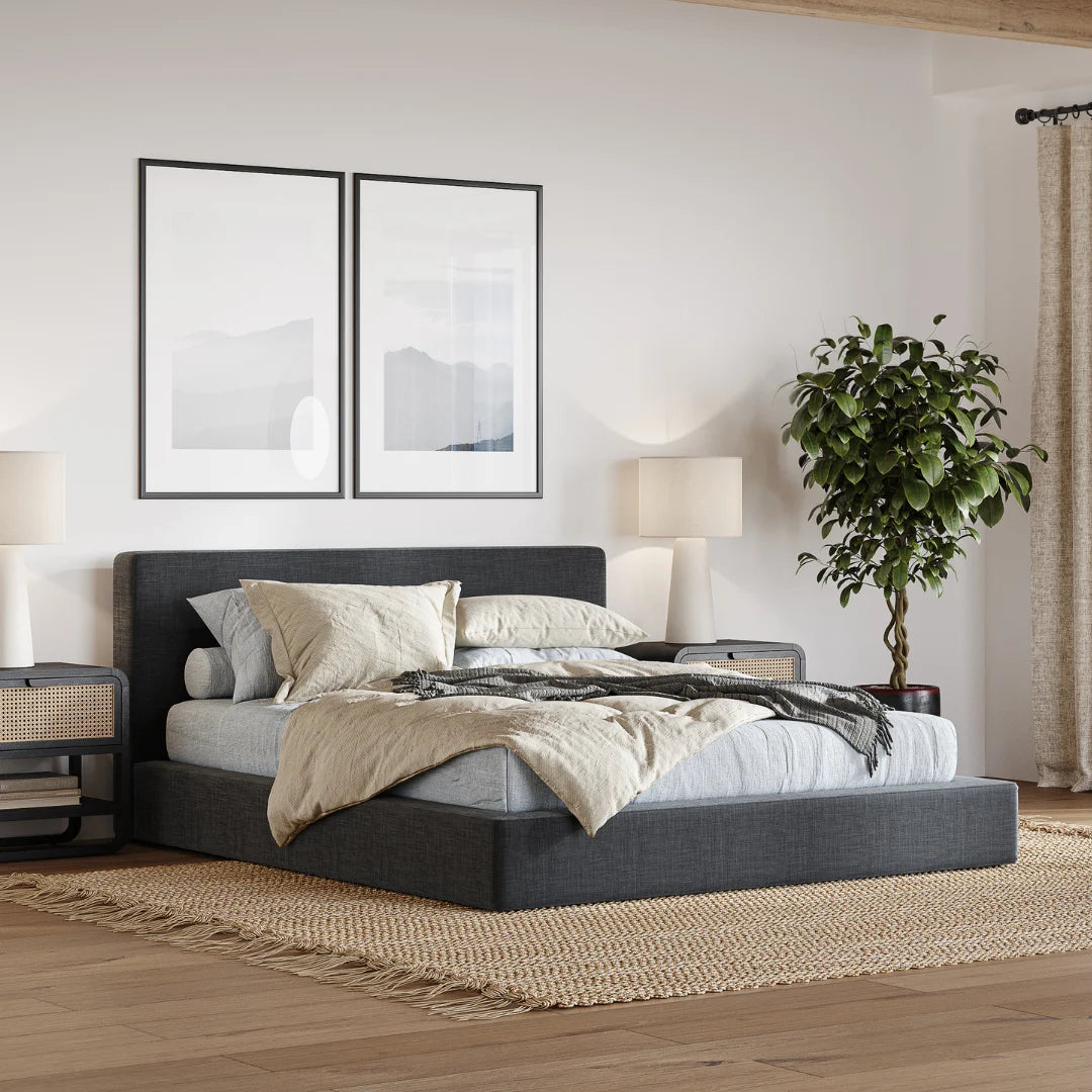 Ultra Comfort Charcoal Headboard for Bed - Modern Upholstered Bed Frame Headboard with Adjustable Height, Perfect for Master Bedroom, Guest Room & Apartment Decor